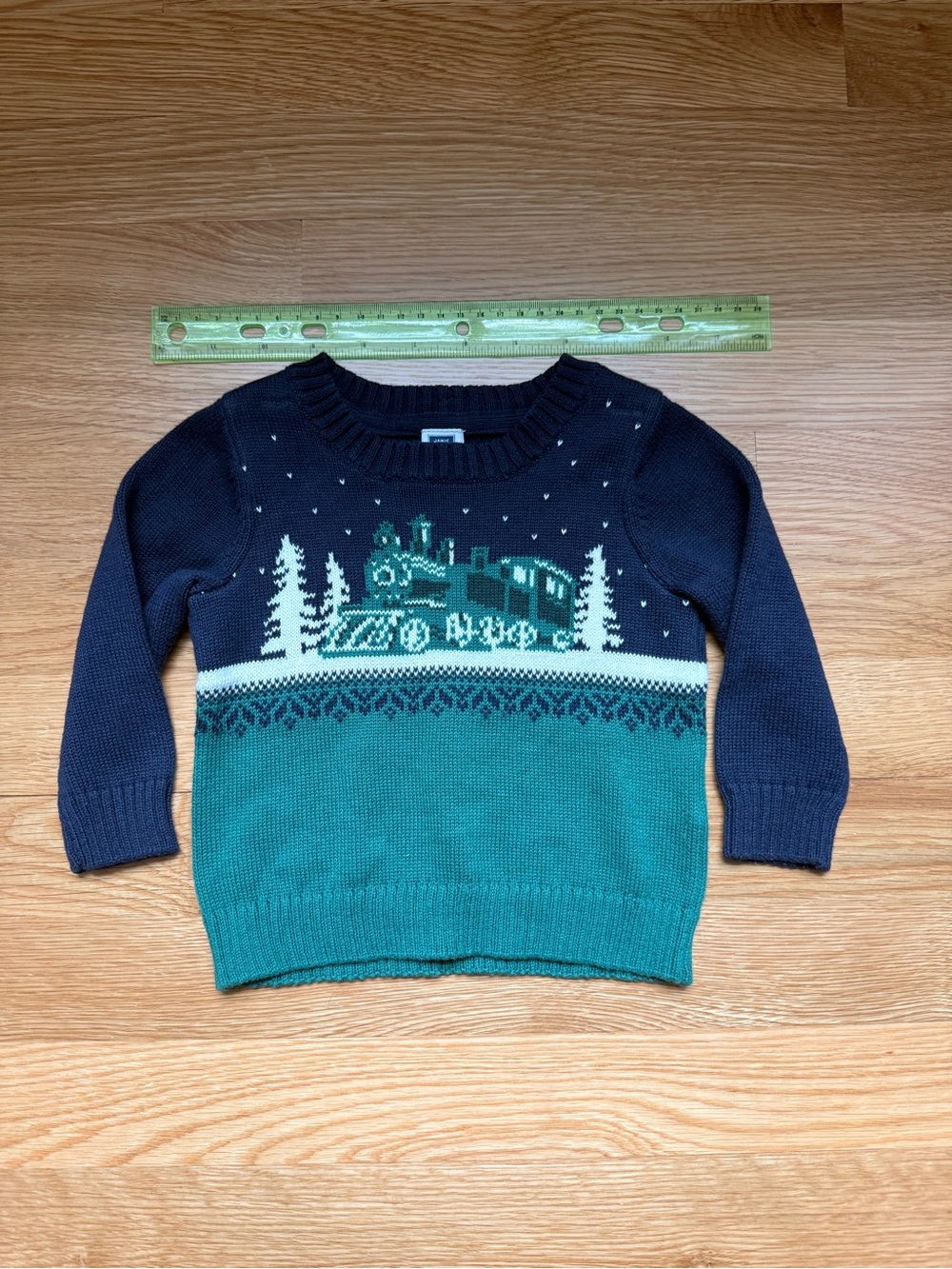 Janie and Jack winter train sweater (3-6 months)